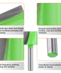 Detailed view of Bottom Cleaning Router Bits Kit, Heavy Duty 2 Pack with carbide tips and round shank for CNC planing and mortising.