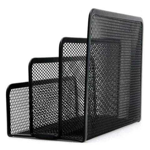 Durable Home Office Mail Sorter And File Organizer Tray Set with multi-compartment black metal wire design for letters and documents