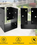 Concealed Joist Hanger Brackets for 3.5 Inch by 5.5 Inch Wood Beams, heavy-duty U-shaped steel, matte black finish, front view