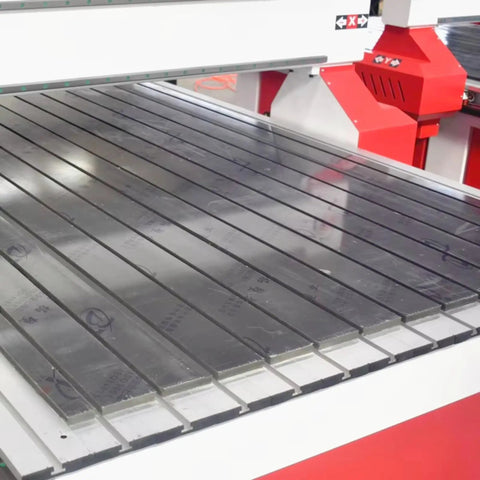 3 Axis Wood CNC Router Machine 4x8 Foot Working Area With Ultra Precise Engraving, Cutting, Carving And Milling Machine Bed View