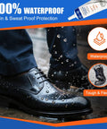 Everyday Shoe Glue For Repairs And No Fuss Quick Flexible Waterproof Adhesive For Insoles Soles Heels And Leather 100Ml Professional Grade Fast Setting Clear Drying Bond That Lasts waterproof demo on black leather shoes