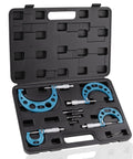 Four Piece Outside Micrometer Set For Machinists Ultra High Precision 0.0001 Inch Graduation Measures 0 To 4 Inches Carbide Faces