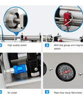 Detail of Built Tough Automatic Bottle Filler's high quality piston, gauge, air outlet, and barometer features.
