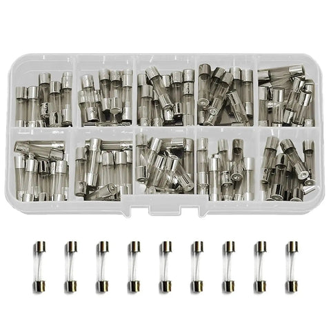 Automotive Fuse Set With 5x20mm Fast Melting Glass Fuses 250V 0.2 To 15 Amp Range Includes 2 X 100 Pieces And A No Fuss Handy Fuse Puller