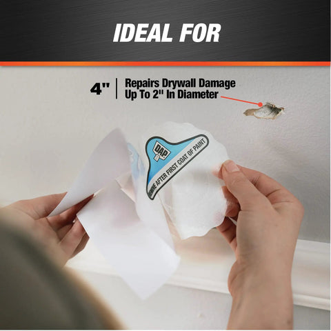 Eclipse Rapid Wall Repair Patch 4 Inch All In One Drywall Fix No Spackling No Sanding No Tools Permanent Adhesion For Medium Wall Repairs Holes Cracks Dings And Scratches In Home Walls