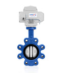 Rock Solid Heavy Duty 4 Inch Dn100 Lug Butterfly Valve With 110V Ac Electric Actuator and Aisi304 Stainless Steel Disc EPDM Seat visible from the front.