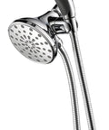 Eight-Spray Touch-Clean Handheld Shower And Shower Head Combo In Chrome, dual showerhead system with detachable hose