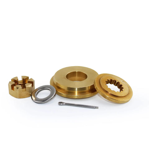 Outboard Propeller Installation Hardware Kit For 40 To 140 HP Engines Includes Brass Thrust Washer Spacer Washer Nut And Cotter Pin Durable Marine Grade Kit For Quick Reliable Prop Setup On Johnson And Evinrude Motors