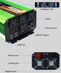Beefy 3000 Watt Pure Sine Wave Inverter for Vehicle RV Truck and Off Grid Power with 4 outlets, USB ports, and LCD display.