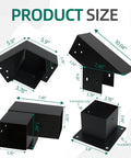 14 Piece 30 Degree Slanted Pergola Bracket Kit For 4x4 Wood Posts, DIY Roof Brackets dimensions and thickness details
