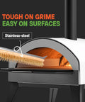 Pizza Stone Cleaner And Oven Brush Kit For Home Cooks And Pizza Pros 2 In 1 Heat Resistant Stainless Steel Scraper With Dual Brush Heads