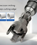 Super Tough 20Mm And 25Mm Water Pipe Threader Attachment For Electric Drill showing sharp cutting edge and precision design.