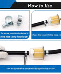 Instructions for using 52Pcs Fuel Line Clamp Kit For Auto Repair And Maintenance Includes 8-18mm Hose Clamps And Adjustable From 1/4 Inch To 1-1/8 Inch (6-29mm), 304 Stainless Steel, 10 Sizes, Beefed Up Heavy Duty Automotive Gas Line Clamps