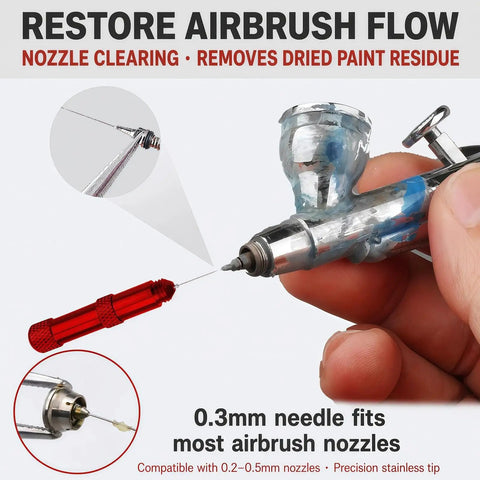2 In 1 Precision Glue Applicator And Airbrush Nozzle Cleaner Tool with stainless steel micro tip cleaning airbrush nozzle