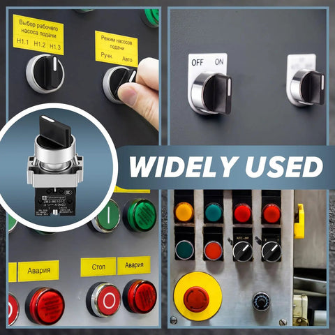 8 Pack 22mm Rotary Selector Switches SPST Self Locking On Off 2 Position 10A 600V Panel Mount Industrial Control Knobs application