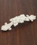Close-up of Six Piece European Rose Cabinet Pull Handles Set For Dressers Drawers And Closets Dope Vintage Floral Zinc Alloy Pulls 3.78 Inch Center To Center Elegant European Style Hardware For Wardrobe Vanity Nightstand.
