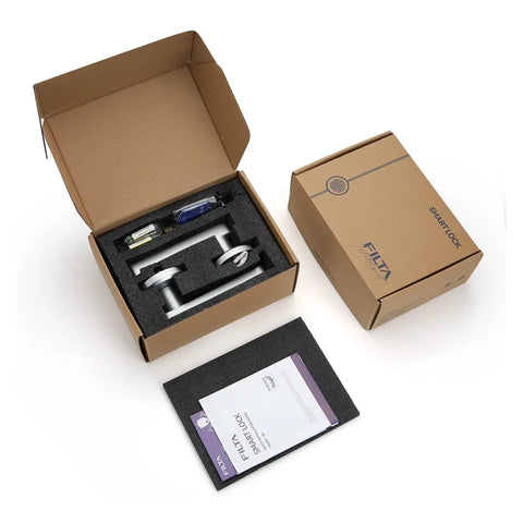 Slick Smart Keyless Entry Door Lock Featuring Lightning Fast Fingerprint Recognition And Totally Seamless Smartphone App Control Electronic Keypad Deadbolt in packaging