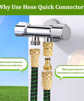 Solid No Leak Three Quarter Inch Garden Hose Quick Connector Set Brass GHT Adapters installation demonstration