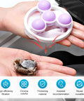 Floating Hair Filter Mesh For Washing Machine No More Hair Clogs Lint Catcher in hand with lint debris