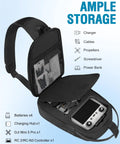 Interior view of On The Go Mini 5 Pro Case For DJI Drone And RC 2 Controller with compartments for batteries and accessories.