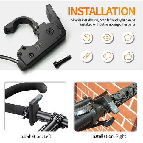 Thumb Throttle For E Bikes And Electric Scooters No Fuss Install On 22Mm Handlebars Left Or Right Hand Compatible Fits 36V 48V 60V 72V Systems Waterproof Plug With 160Cm Cable For Quick Ride Upgrades