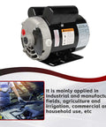 3HP Dual Voltage Air Compressor Electric Motor 115/230V 56 Frame, 5/8 Inch Shaft, CCW Rotation, 3450RPM, Single Phase in workshop setting