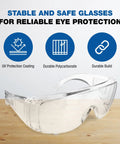 Visitor Safety Glasses For Men And Women With Wraparound Polycarbonate Lenses, ANSI Z87 Certified For Shooting Range And Lab Use