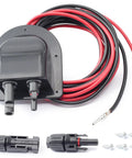 Solar Cable Entry Gland With 10Ft 10AWG Extension Cord for RV Roof Mount MC4 Connectors showing kit with cables