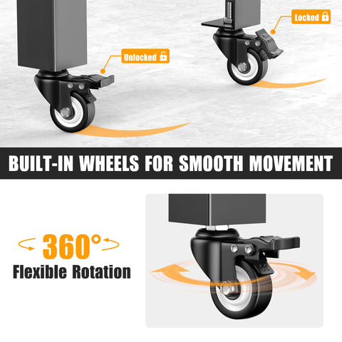 Pro-Grade Welding Workbench Table With Heavy-Duty Steel Construction, Mobile Welding Cart On Wheels, lockable casters
