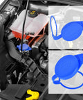 Direct Fit Windshield Washer Fluid Cap Replacement Fits Ford Focus 2012 2013 2014 2015 2016 2017 2018 Ford Transit Wiper Fluid Tank Cover Easy Install Durable Seal For Leak Free Performance And Long Lasting Fit shown in engine bay.