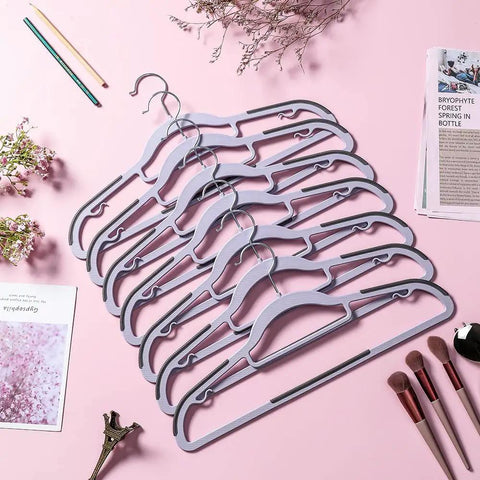 Hella Solid Premium Quality 50 Pack Plastic Clothes Hangers With Non Slip Rubber Edges For Heavy Duty Wardrobe Storage Space Saving Closet Organizer Suit Pants And Dress Rack