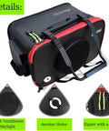 Foldable 6 Gallon EVA Fishing Bucket with breathable zippered net top, mesh ventilation skylight, aerator holes, and zipper cord