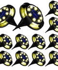 Solar Ground Lights Outdoor 12 Pack With 12 LED Disk Lights Waterproof In Ground Garden Pathway Lighting warm white glow