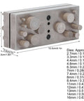 14 Piece Round Disc Cutter Set 2.7 To 16 mm Punch Die Kit showing various die sizes for jewelry making and metal craft