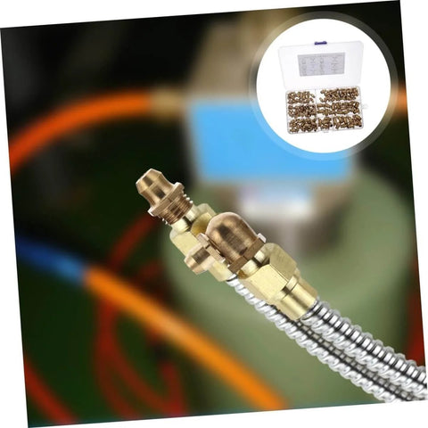 Copper Grease Nipples Assortment Kit With Zerk Fittings For Lubrication Straight And Angled Adapters For Bearings