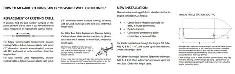 Diagram and instructions for measuring steering cables and installing single station routing with Safe T Quick Connect Rotary Steering Kit