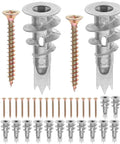 20 Piece Drywall Anchor Kit With Self Drilling Screws And Self Tapping Fasteners Heavy Duty Spiral Design Zinc Alloy And Iron Anchors