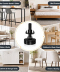 Beefy Heavy Duty Adjustable Furniture Leveling Feet Four Pack With Three Eighths Inch Sixteen Thread Floor Safe Felt Pads in home settings.