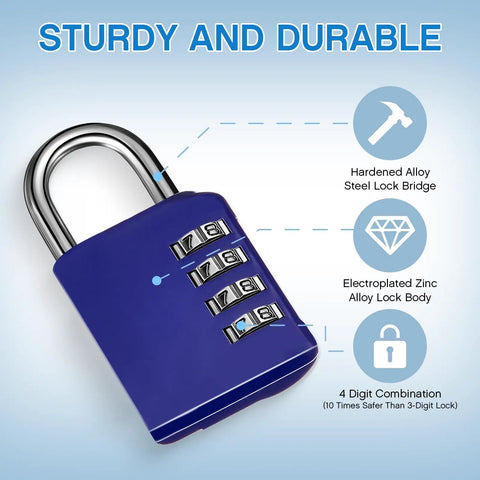 10 Pack Resettable 4 Digit Combination Lock Padlocks Waterproof Locker Locks Small Outdoor Tough As Nails Dope Combo Locks for security