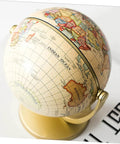 Desktop World Globe With Stand Golden Finish For Education And All Ages Home Office Decor Kid Friendly Geography Learning Tool - side view showing Australia