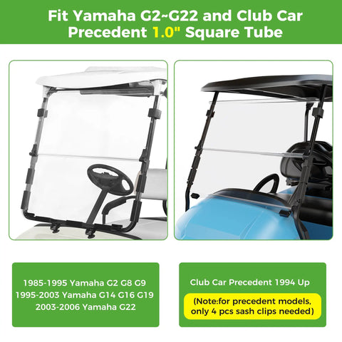 Golf Cart Windshield Mounting Clips Kit Universal Fit For Club Car DS Precedent And Yamaha G Series on golf cart windshield