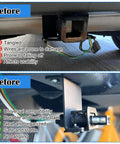Comparison of tangled wires vs. secure mount using Vehicle Side 4 Way Flat Trailer Wiring Harness Mounting Bracket Kit with advantages.