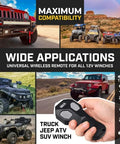 12V 24V Wireless Winch Remote Control Kit Universal 5 Wire Controller Receiver For Truck ATV And SUV Winches Long Range Easy Install Rugged Durable Wireless System for Jeep and ATV use