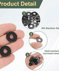 Premium Grade 304 Stainless Steel M6 Flat Washers In Matte Black With 18mm Outer Diameter And Precise 6mm Inner Diameter on hand