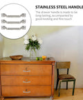 Stainless Steel Cabinet Handles 3 Pack T Shape Drawer Knobs Kitchen Cupboard Door Pulls for Furniture and Wardrobe, shown on dresser.