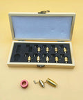 Ergonomic Mainspring Winder Kit For Wristwatch Repair, DIY Watchmaker Tools Set with brass winding tools in wooden box