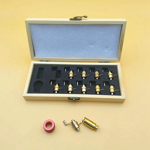 Ergonomic Mainspring Winder Kit For Wristwatch Repair, DIY Watchmaker Tools Set with brass winding tools in wooden box