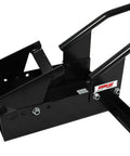 Heavy Duty Motorcycle Wheel Chock For 17 To 21 Inch Wheels, Steel Construction With Textured Semi-Gloss Black Powder Coat, Side View