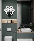 Sheep Themed Wall Mount Toilet Paper Holder And Tissue Storage Rack Iron Tissue Basket Decor in modern bathroom