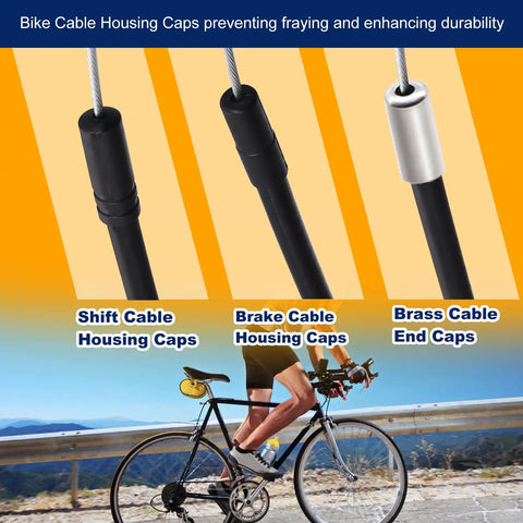 Durable Bicycle Brake Cable And Shift Cable Kit With Stainless Steel Housing For Mountain And Road Bikes, PVC Caps